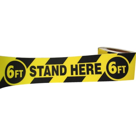 3X54' Warning Anti-Skid Tape 6Ft Stand Here 6Ft